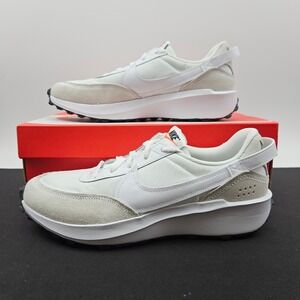 Nike Waffle Debut Womens 9.5 White Suede Retro Running Shoes DH9523-100 New